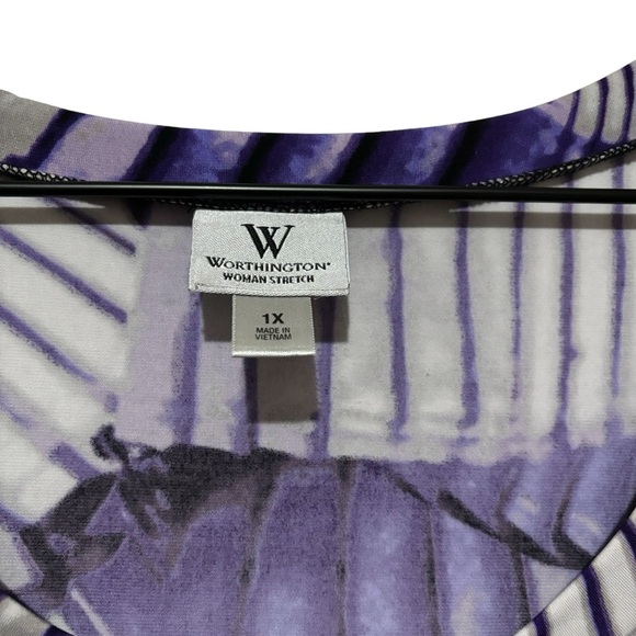 Worthington Woman Stretch Crew Neck Top Women's Size 1X - Picture 3 of 12